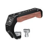 PULUZ ARRI Oberer Griff aus Aluminiumlegierung und Holz – Professioneller Griff mit Blitzschuh und 1/4" 3/8" Gewinde