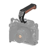PULUZ ARRI Oberer Griff aus Aluminiumlegierung und Holz – Professioneller Griff mit Blitzschuh und 1/4" 3/8" Gewinde