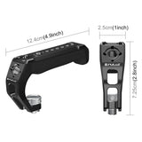 PULUZ ARRI Oberer Griff aus Aluminiumlegierung mit Silikonbeschichtung – Universal-Cold-Shoe-Griff mit 1/4" 3/8" Gewinde