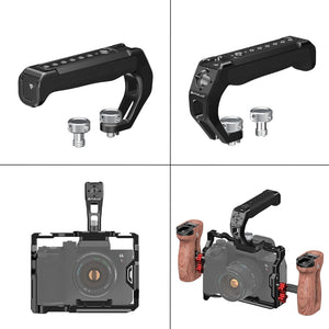 PULUZ ARRI Oberer Griff aus Aluminiumlegierung mit Silikonbeschichtung – Universal-Cold-Shoe-Griff mit 1/4" 3/8" Gewinde