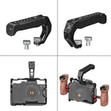PULUZ ARRI Oberer Griff aus Aluminiumlegierung mit Silikonbeschichtung – Universal-Cold-Shoe-Griff mit 1/4" 3/8" Gewinde