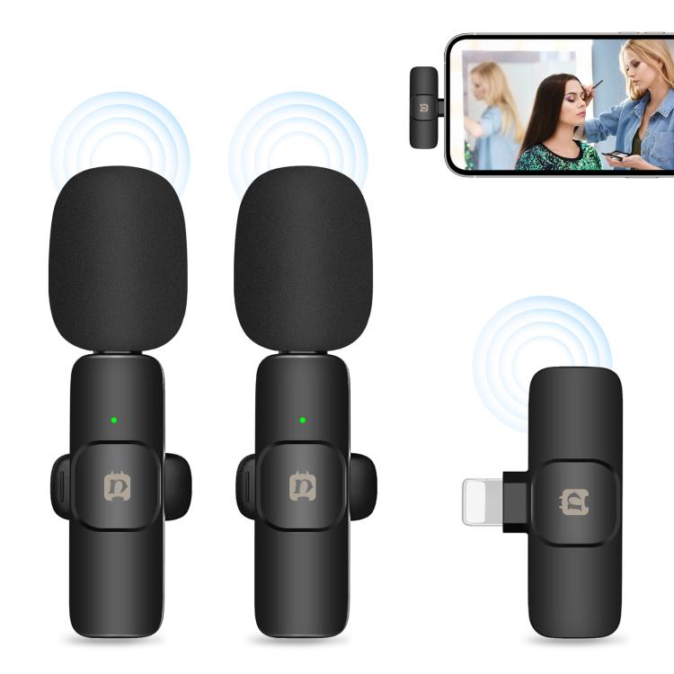 Microfoni riverbero lavalier wireless con riduzione del rumore PULUZ per iPho...