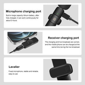 Microfoni riverbero lavalier wireless con riduzione del rumore PULUZ per iPho...