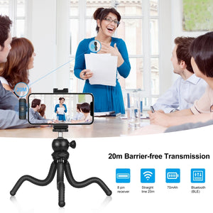 Microfoni riverbero lavalier wireless con riduzione del rumore PULUZ per iPho...