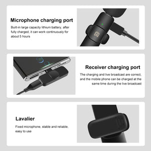 Microfoni riverbero lavalier wireless con riduzione del rumore PULUZ per tele...