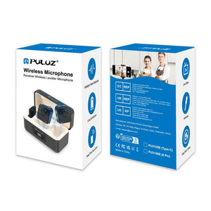 Microfono wireless lavalier magnetico PULUZ con custodia di ricarica, ricevit...