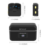Microfono wireless lavalier magnetico PULUZ con custodia di ricarica, ricevit...