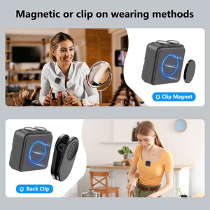 Microfono wireless lavalier magnetico PULUZ con custodia di ricarica, ricevit...