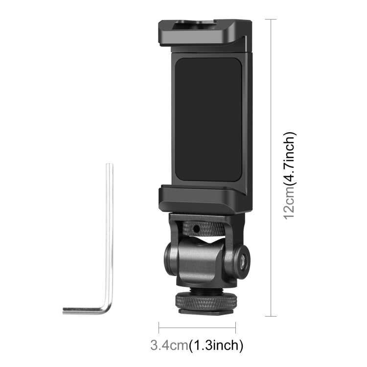 PULUZ Staffa Supporto Morsetto Telefono in Lega di Alluminio con Attacco Scarpa Fredda – Compatibile Smartphone 6,5-9 cm