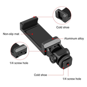 PULUZ Staffa Supporto Morsetto Telefono in Lega di Alluminio con Attacco Scarpa Fredda – Compatibile Smartphone 6,5-9 cm