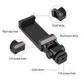 PULUZ Staffa Supporto Morsetto Telefono in Lega di Alluminio con Attacco Scarpa Fredda – Compatibile Smartphone 6,5-9 cm