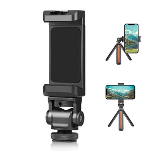 PULUZ Staffa Supporto Morsetto Telefono in Lega di Alluminio con Attacco Scarpa Fredda – Compatibile Smartphone 6,5-9 cm