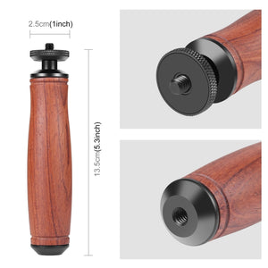 Impugnatura stabilizzatrice con impugnatura per fotocamera con manico in legn...