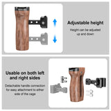 PULUZ Universal Slide Quick Release Side Handle in legno con attacco Cold Sho...