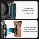 PULUZ Universal Slide Quick Release Side Handle in legno con attacco Cold Sho...