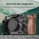 PULUZ Universal Slide Quick Release Side Handle in legno con attacco Cold Sho...