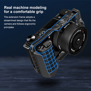 Cage stabilisatrice métallique PULUZ pour appareil photo Sony ZV-E10 II – Alliage d'aluminium de qualité aéronautique, compatible avec les accessoires, le support de trépied et les microphones.