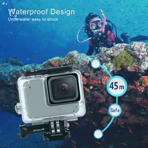 PULUZ Custodia subacquea impermeabile da 45 m per GoPro HERO7 Silver / HERO7 ...