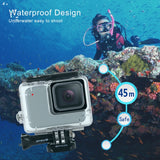 PULUZ Custodia subacquea impermeabile da 45 m per GoPro HERO7 Silver / HERO7 ...