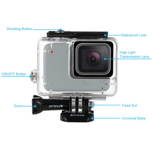 PULUZ Custodia subacquea impermeabile da 45 m per GoPro HERO7 Silver / HERO7 ...