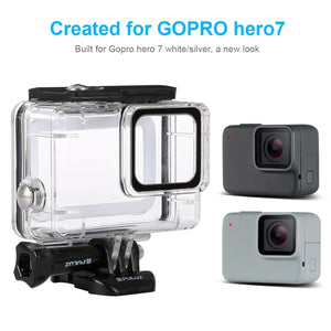 PULUZ Custodia subacquea impermeabile da 45 m per GoPro HERO7 Silver / HERO7 ...
