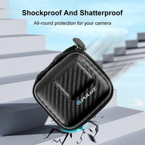 PULUZ Mini borsa portaoggetti portatile in fibra di carbonio per DJI OSMO Act...