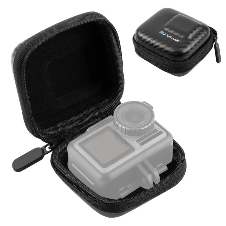 PULUZ Mini borsa portaoggetti portatile in fibra di carbonio per DJI OSMO Act...