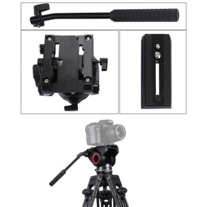 PULUZ Testa fluida per treppiede per videocamera per carichi pesanti con pias...
