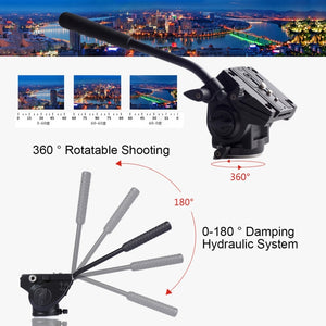 PULUZ Testa fluida per treppiede per videocamera per carichi pesanti con pias...