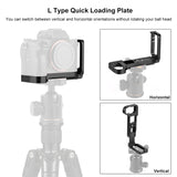 PULUZ Supporto Base Staffa a L Verticale per Piastra a Sgancio Rapido 1/4" – Compatibile Sony A9, A7 III, A7R III