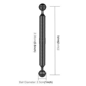 PULUZ 9 Zoll Doppelkugel-Kohlefaser-Schwebearm 23...