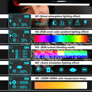 PULUZ RGB 114 LED Bastone luminoso portatile per fotografia impermeabile con ...