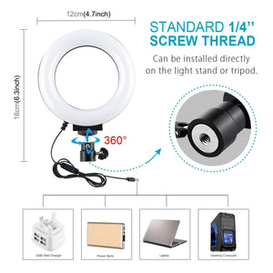 PULUZ 4.7 pollici 12 cm USB 3 modalità dimmerabile anello LED Selfie Beauty V...