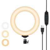 PULUZ 6,2 Zoll 16 cm USB 3 Modi dimmbares LED-Ring-Vlogging-Licht V...