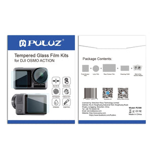 PULUZ-Objektiv + gehärtete Glasfolie für LCD-Display vorne und hinten