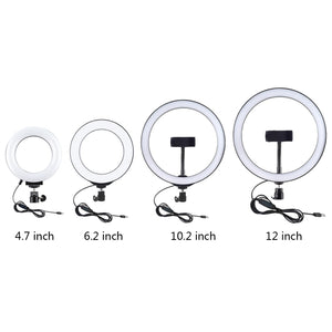 Supporto da tavolo con base rotonda PULUZ + luce video vlogging ad anello LED...