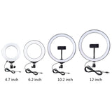 Supporto da tavolo con base rotonda PULUZ + luce video vlogging ad anello LED...