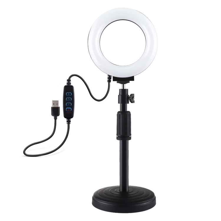 PULUZ Tischständer mit runder Basis + LED-Ring-Vlogging-Videolicht...