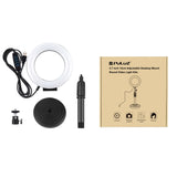 Supporto da tavolo con base rotonda PULUZ + luce video vlogging ad anello LED...