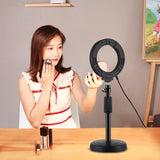 Supporto da tavolo con base rotonda PULUZ + luce video vlogging ad anello LED...