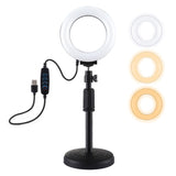 Supporto da tavolo con base rotonda PULUZ + luce video vlogging ad anello LED...