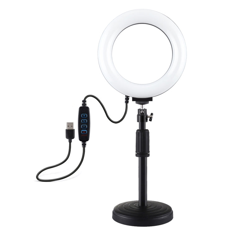 PULUZ Tischständer mit runder Basis + Vlogging-Videoleuchte mit Ring...
