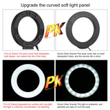 PULUZ Tischständer mit runder Basis + Vlogging-Videoleuchte mit Ring...