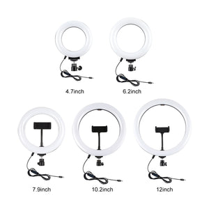 PULUZ Tischständer mit runder Basis + Vlogging-Videoleuchte mit Ring...