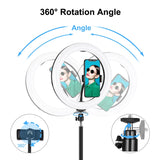 PULUZ 10,2 pouces 26 cm USB 3 modes LED à intensité variable Anneau lumineux Vlogging Selfie...