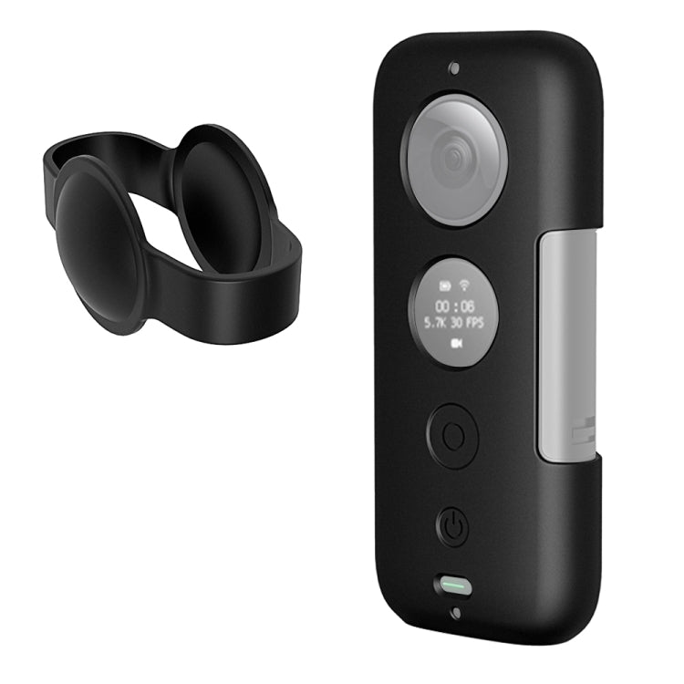 PULUZ Silikon-Schutzhülle mit Objektivdeckel für Insta360 ONE X ...