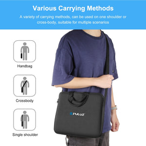 PULUZ Anello da 14 pollici con luci a LED Borsa a tracolla portatile con cern...