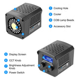 PULUZ 60W Luce Video Studio LED Portatile – Temperatura Colore 2500K-6500K, CRI 95+, Batteria 10000mAh, Mini Bowens, Effetti Creativi