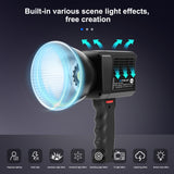 PULUZ 60W Luce Video Studio LED Portatile – Temperatura Colore 2500K-6500K, CRI 95+, Batteria 10000mAh, Mini Bowens, Effetti Creativi