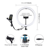 PULUZ 11,8 pouces 30 cm RGB Dimmable LED Anneau Lumineux Vlogging Selfie Photogr...